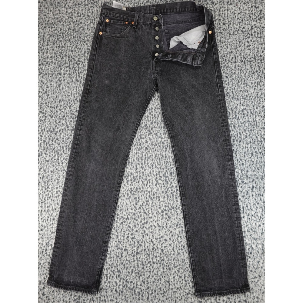 Levis 501 93 Straight Leg Jeans Mens 33x34 Faded Black Button Fly 79830-0026